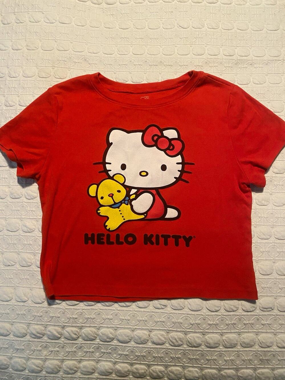 Hello Kitty Girls XL Red Graphic Print Short Sleeve Crew Neck T-Shirt Tagless